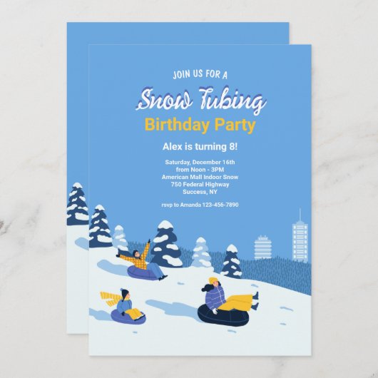 スノーチューブの招待状 招待状 (正面/裏面)