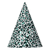 スノーチータヒョウアニマルプリントインミントカラー パーティーハット (裏面)