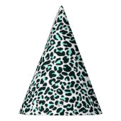 スノーチータヒョウアニマルプリントインミントカラー パーティーハット (左)