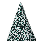スノーチータヒョウアニマルプリントインミントカラー パーティーハット (右)