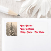 スノーツリークリスマス差出人住所ラベル ラベル (インサイチュ)