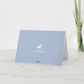 スノーツリーズホリデーグリーティングカードの下の鹿 シーズンカード (裏面)