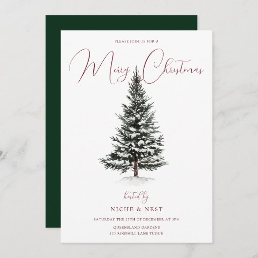 スノーツリーフェスティバルウィンタークリスマスパーティー 招待状 (正面/裏面)