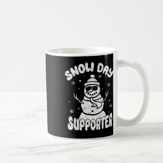 スノーデイを応援する先生 生徒 雪だるま 冬 コーヒーマグカップ (右)