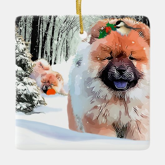 スノーデイチャウオーナメント セラミックオーナメント (正面)