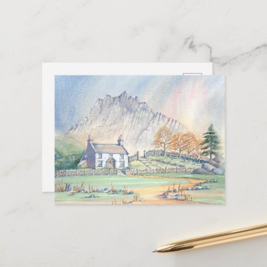 スノードニアウェルシュマウンテンランドスケープポストカード ポストカード (正面/裏面インサイチュ)