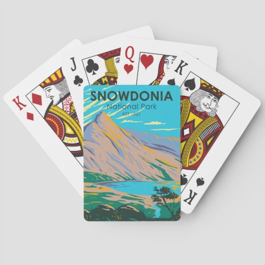 スノードニアナショナルパークウエールズレイクグラスリンヴィンテージ トランプ (裏面)