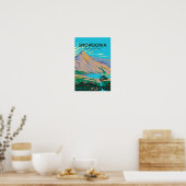 スノードニアナショナルパークウエールズレイクグラスリンヴィンテージ ポスター (キッチン)