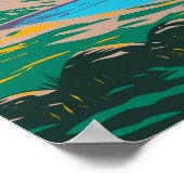 スノードニアナショナルパークウエールズレイクグラスリンヴィンテージ ポスター (角)