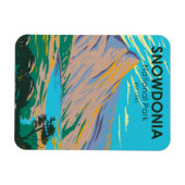 スノードニアナショナルパークウエールズレイクグラスリンヴィンテージ マグネット (横)