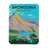 スノードニアナショナルパークウエールズレイクグラスリンヴィンテージ マグネット (縦)