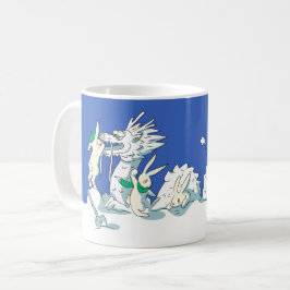 スノードラゴンとうさぎのマグカップ コーヒーマグカップ