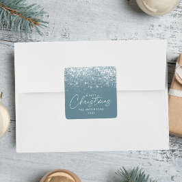 スノードリフトブルーフロストメリークリスマス スクエアシール
