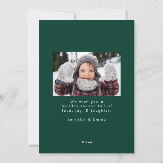 スノードリフトメリークリスマスグリーン写真 シーズンカード (裏面)