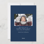 スノードリフトメリークリスマスネイビーブルー写真 シーズンカード (裏面)