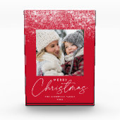 スノードリフトメリークリスマスレッドホリデー フォトブロック (正面)