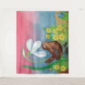 スノードロップとウォンバードは春を召喚 タペストリー (正面)