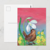 スノードロップとウォンバードは春を召喚 ポストカード (正面/裏面)