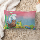 スノードロップとウォンバードは春を召喚 ランバークッション (ブランケット)