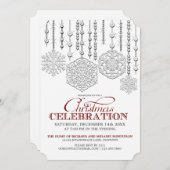 スノードロップスクリスマスお祝いパーティの招待状 招待状 (正面/裏面)
