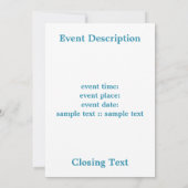 スノードロップス ブルー 招待状 (裏面)