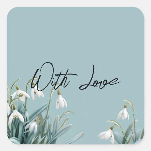 スノードロップズ1月花園春 スクエアシール (正面)