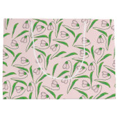 スノードロップパターン赤面ピンク ラージペーパーバッグ (裏面)