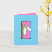 スノードロップピンクブルーノートカード カード (黄色い花)