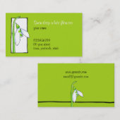 スノードロップホワイトグリーンフロリスト名刺 名刺 (正面/裏面)