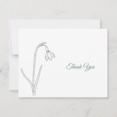 スノードロップラインアート葬儀お礼ノートカード サンキューカード (裏面)
