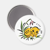 スノードロップ子猫 マグネット (正面/裏面)