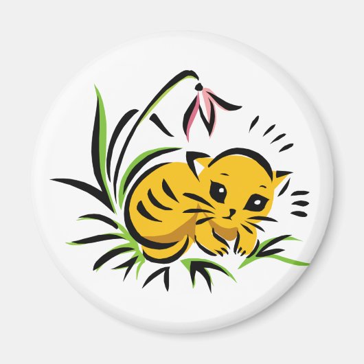 スノードロップ子猫 マグネット (正面)