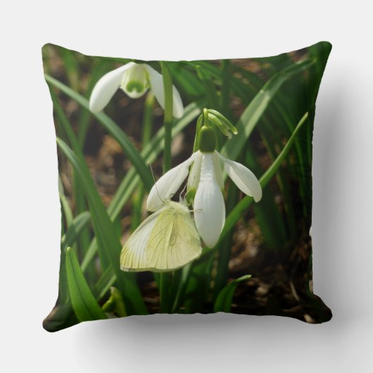 スノードロップ時の小さな白 クッション (裏面)