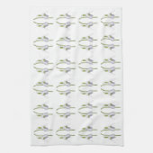 スノードロップ生地パターン。 キッチンタオル (縦)