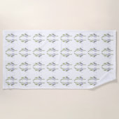 スノードロップ生地パターン。 ビーチタオル (正面)