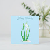 スノードロップ(ガランサス)イラストレーション誕生日 カード (スタンド正面)