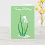 スノードロップ(ガランサス・ニワリス)誕生日 カード (黄色い花)
