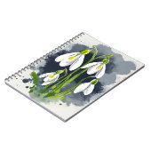 スノードロップ - 水彩の花 ノートブック (左側)