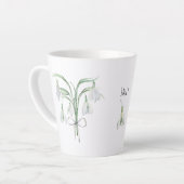 スノードロップ 1月の誕生花 セラミック カフェラテマグ (左アングル)