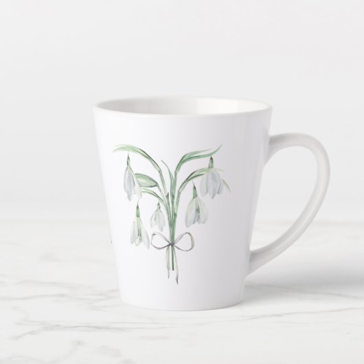 スノードロップ 1月の誕生花 セラミック カフェラテマグ (右)