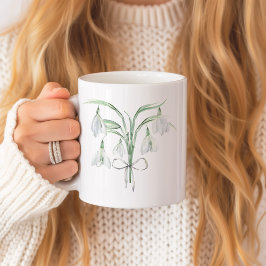 スノードロップ 1月の誕生花 セラミック コーヒーマグカップ