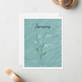 スノードロップ (1月) ノートカード (正面/裏面インサイチュ)