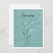 スノードロップ (1月) ノートカード (正面/裏面)