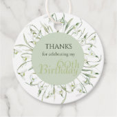 スノードロップ 60歳の誕生日 水彩植物イラスト 感謝 フェイバータグ (正面)