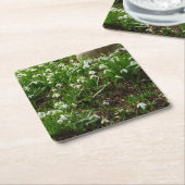 スノードロップII （ガランサス）春フローラ スクエアペーパーコースター (アングル)