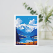 スノードンウエールズヴィンテージ旅行イラストレーション ポストカード (スタンド正面)