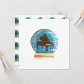 スノードームのピアノ カード (正面/裏面インサイチュ)