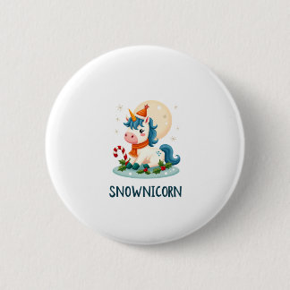 スノーニコーン かわいい ユニコーン 雪だるま クリスマス ガールTシャツ 缶バッジ