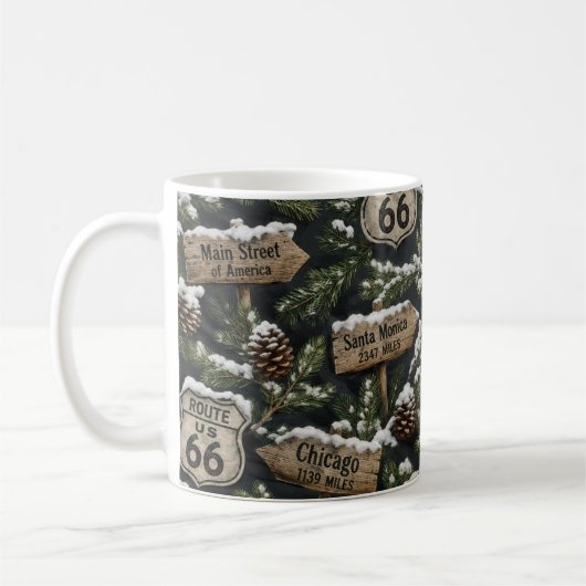 スノーハイウェイ クリスマスコーヒーエスケープ コーヒーマグカップ (左)