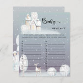 スノーハウスベビーシャワーベビーネームレースゲーム (正面/裏面)